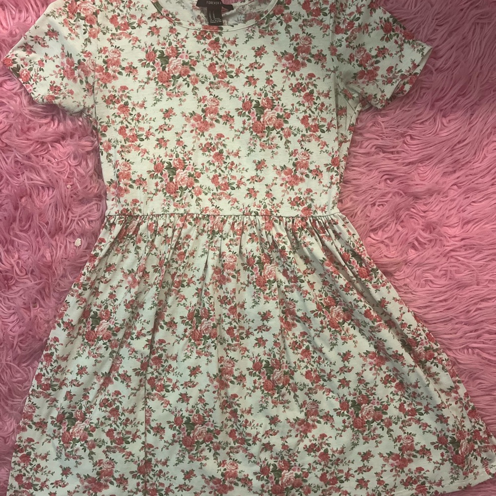 Forever 21 Pink Puff Sleeve Sundress